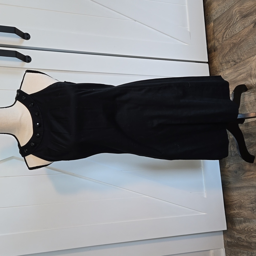 Little Black Dress w Beaded Collar Details